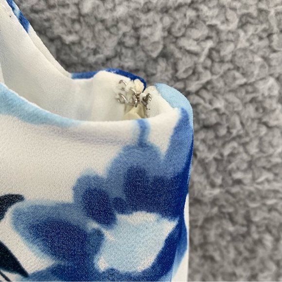 Talbots Blue Floral Pleated Sleeveless Dress - Picture 5 of 8